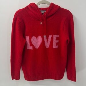 Cupcakes and Cashmere red love hooded sweater